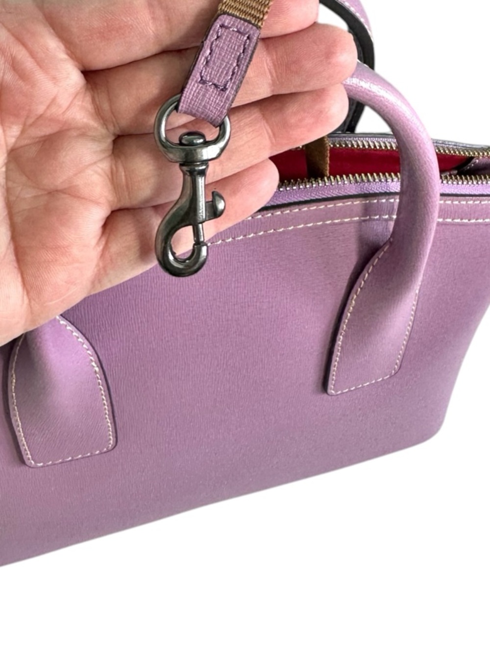 Dooney & Bourke Lavender Satchel Purse - Picture 10 of 12